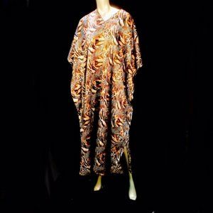 Winlar Animal Print Caftan Mu Mu Lounger Maxi